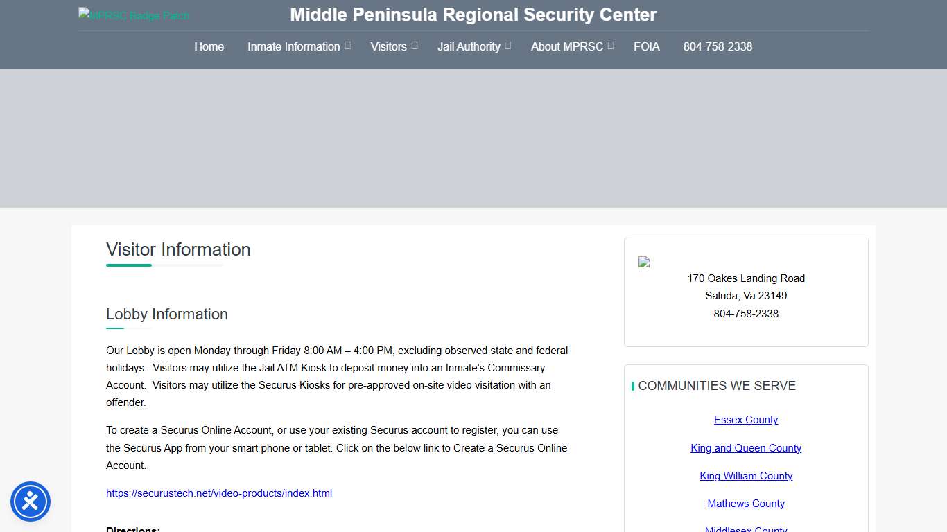 Visitor Information – MPRSC