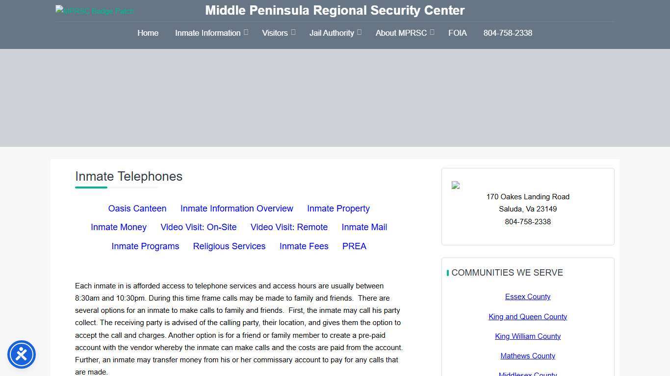Inmate Telephones – MPRSC